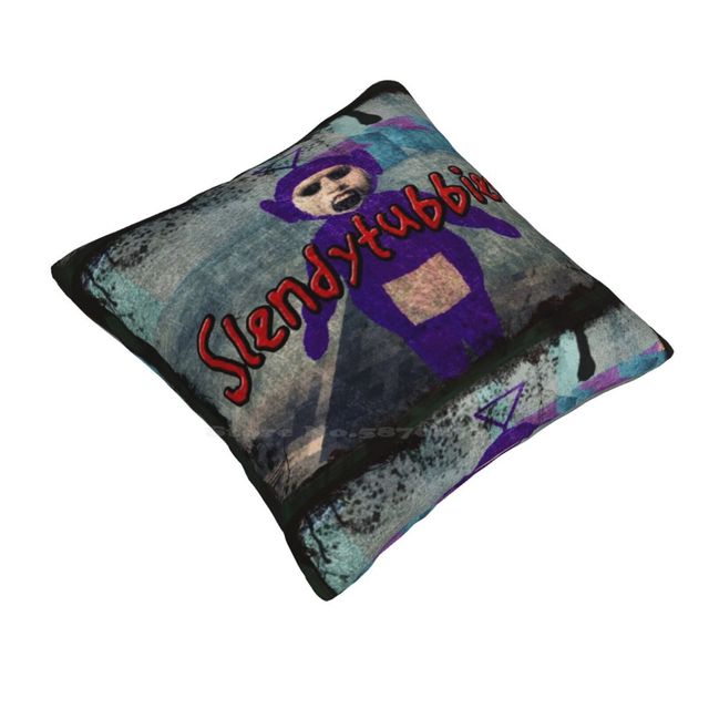 Slendytubbies-Design 1 Throw Cushion Pillow Cover Tellytubbies Slendytubbies  Slenderman Horror Game Tinky Winky Kids Halloween